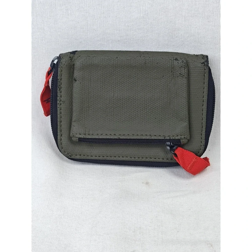 Diesel Spare Parts Men's Wallet Zip Around‎ VINTAGE Y2K Green Red